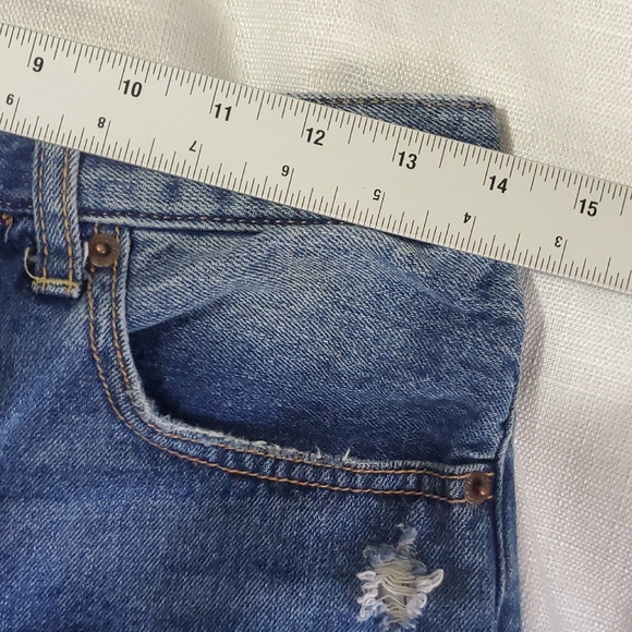 We The Free Women's Jeans Shorts Blue Button Fly Distressed Size 27 - Picture 11 of 12